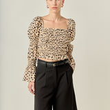 Dotted Smocked Top