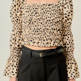 Dotted Smocked Top