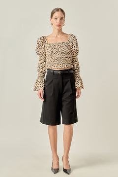 Dotted Smocked Top