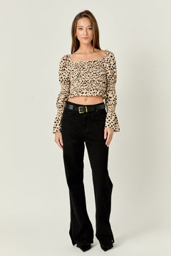 Dotted Smocked Top