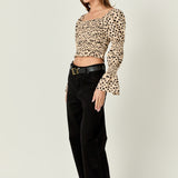 Dotted Smocked Top