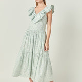 Floral Ruffled Midi Dress