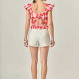 Gingham Smocked Top