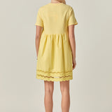 Mixed Media Scallop Lace Mini Dress