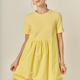 Mixed Media Scallop Lace Mini Dress