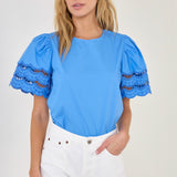 Mixed Media Lace Trim Knit Top