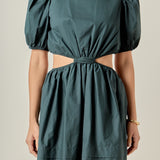 Pleats with Cut-out Detail Mini Dress