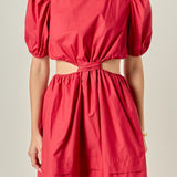 Pleats with Cut-out Detail Mini Dress