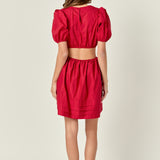 Pleats with Cut-out Detail Mini Dress