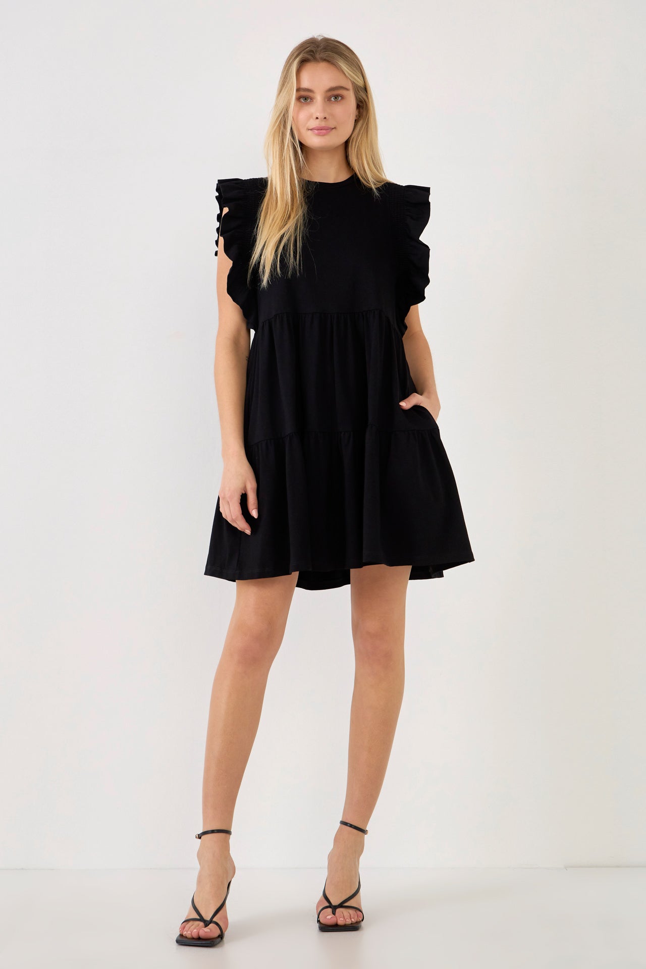 Knit Ruffled Mini Dress – English Factory