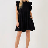 Knit Ruffled Mini Dress