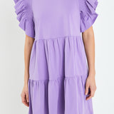 Knit Ruffled Mini Dress