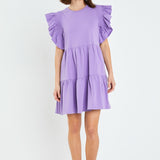Knit Ruffled Mini Dress
