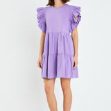 Knit Ruffled Mini Dress