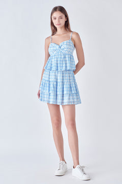 Sequins Check Mini Skirt