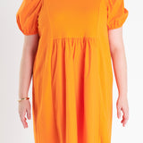 Plus Size Mixed Media Babydoll Mini Dress