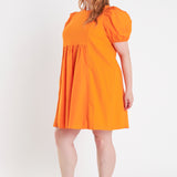Plus Size Mixed Media Babydoll Mini Dress