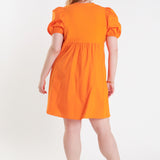 Plus Size Mixed Media Babydoll Mini Dress