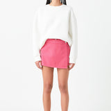 High Waist Color Denim Skort