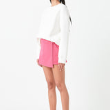 High Waist Color Denim Skort