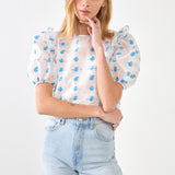 Embroidery Organza Top