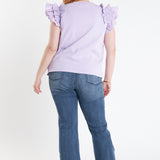 Mixed Media Ruffle Detail T-Shirt