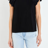 Mixed Media Ruffle Detail T-shirt