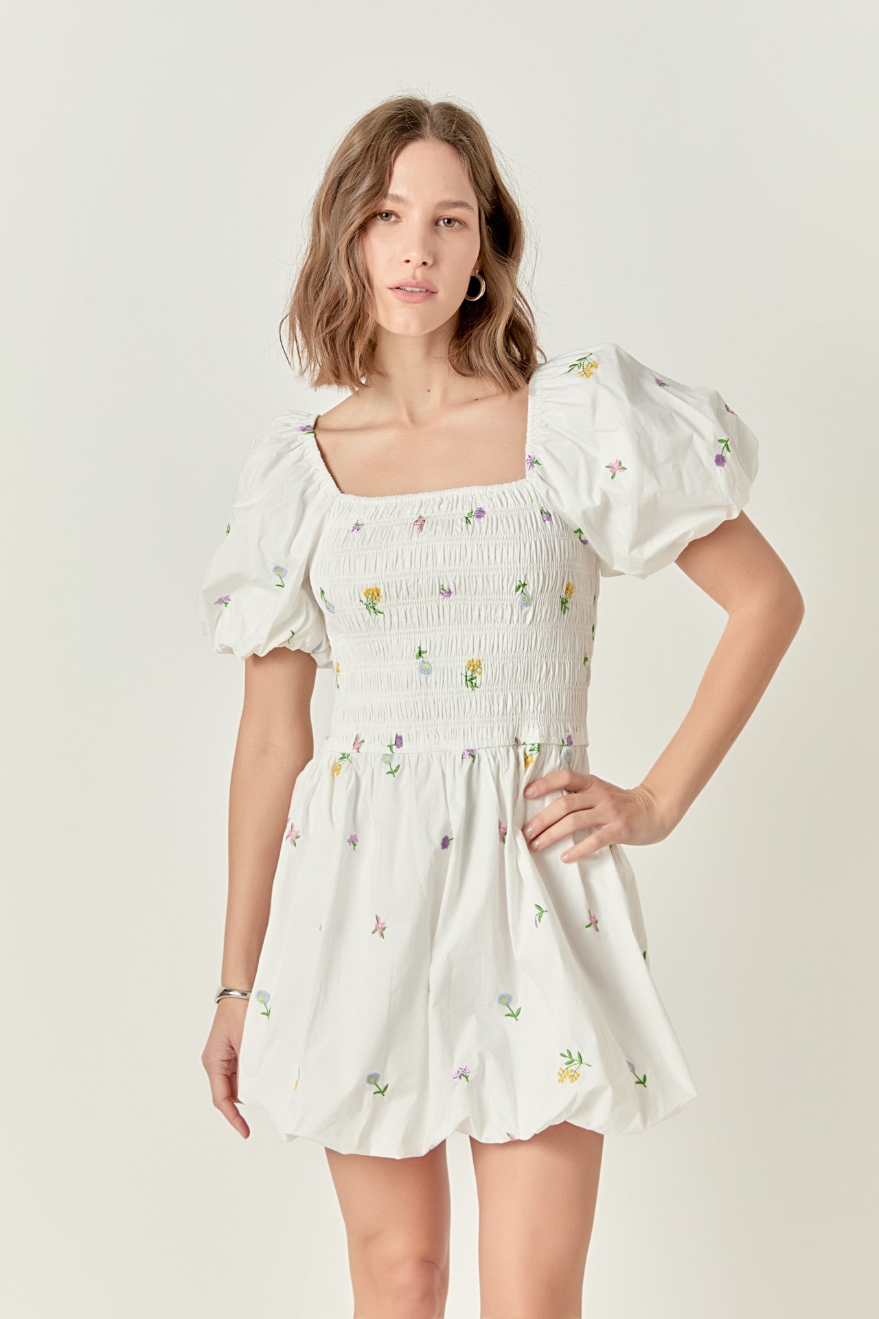 【美品】BALLOON SLEEVE I LINE DRESS Stonemountain & Daughter Fabrics