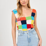 Colorblock Crochet Tank Top