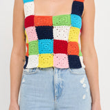 Colorblock Crochet Tank Top