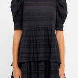 Pleated Fabric High-Low Dress