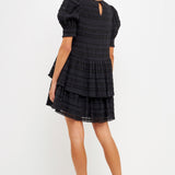 Pleated Fabric High-Low Dress