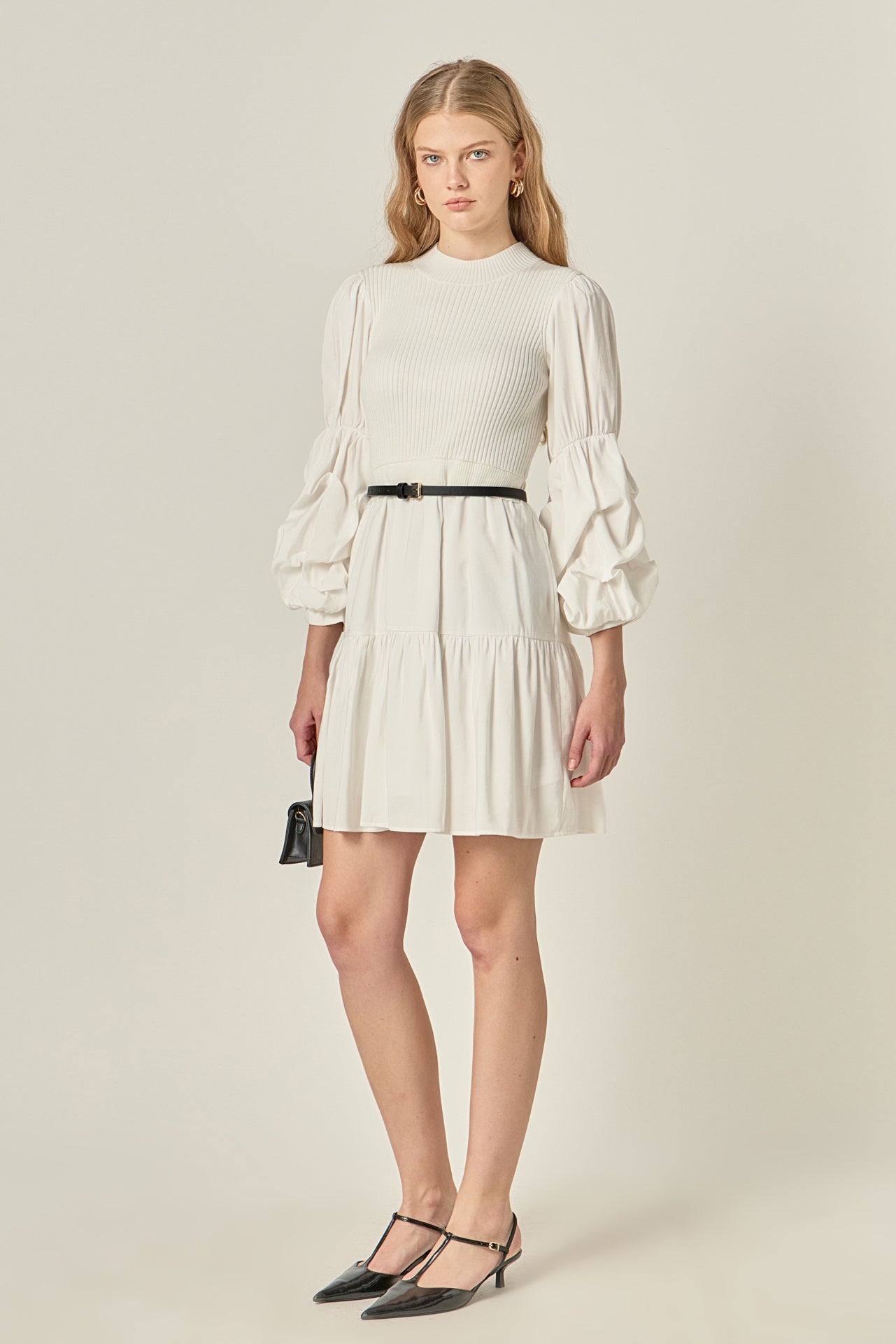 english factory mixed media mini dress English Factory