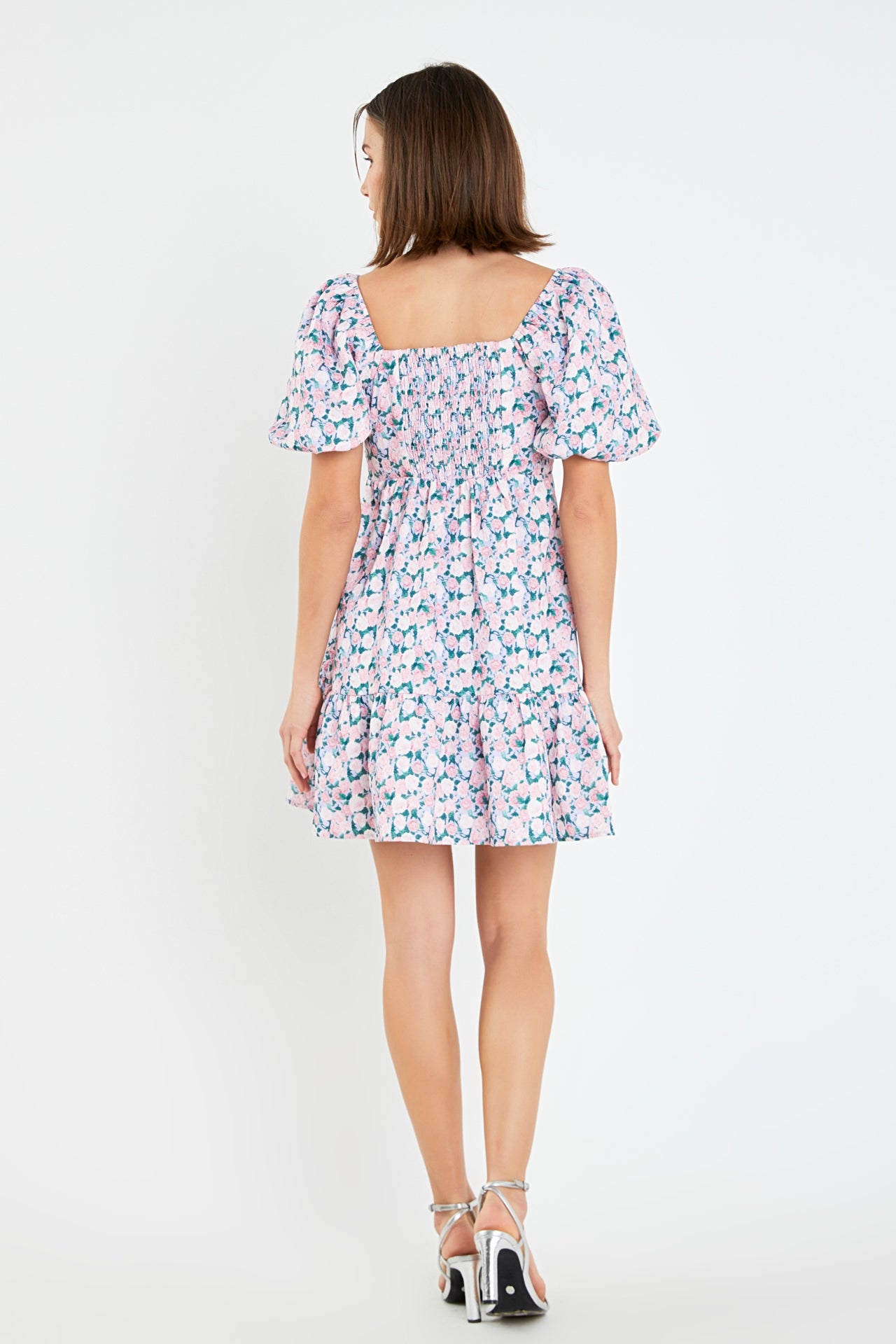 Floral Puff Sleeve Mini Dress – English Factory
