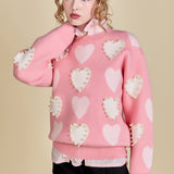 Pearl with Heart Pattern Sweater