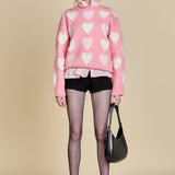 Pearl with Heart Pattern Sweater