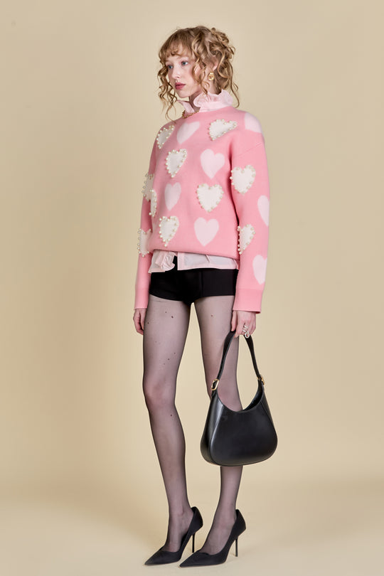 Lovelo Cream Floral Sherpa Pearl Graphic Sweater