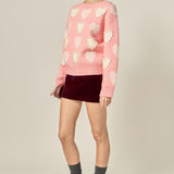 Pearl with Heart Pattern Sweater