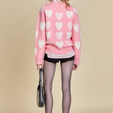 Pearl with Heart Pattern Sweater