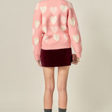 Pearl with Heart Pattern Sweater