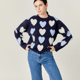 Pearl with Heart Pattern Sweater