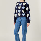 Pearl with Heart Pattern Sweater