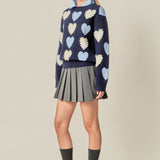 Pearl with Heart Pattern Sweater