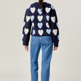 Pearl with Heart Pattern Sweater