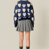 Pearl with Heart Pattern Sweater