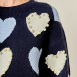 Pearl with Heart Pattern Sweater