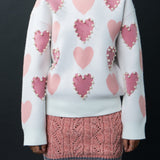 Pearl with Heart Pattern Sweater