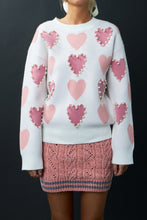 Load image into Gallery viewer, Pearl with Heart Pattern Sweater
