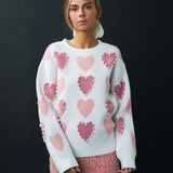 Pearl with Heart Pattern Sweater