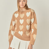 Pearl with Heart Pattern Sweater